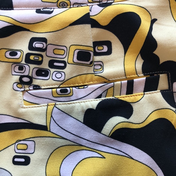 Bette & Court golf sport skort 80’s 90’s pattern geometric yellow and black - Picture 3 of 16